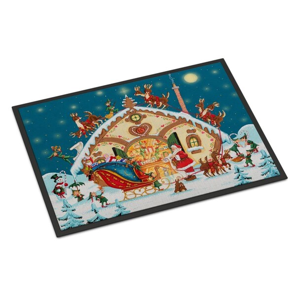 Carolines Treasures 24 x 36 in. Santa Claus Loading the Sleigh Indoor or Outdoor Mat PJH3004JMAT - main
